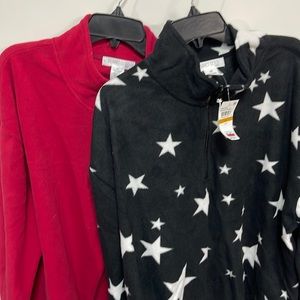 BNWT Fleece zipper top 2 pcs Black & Red size 3X